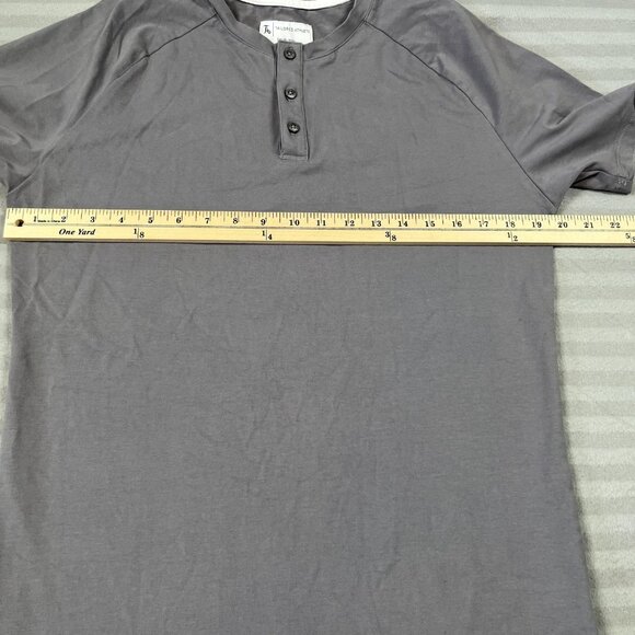 Tailored Athlete Shirt Mens Large Gray Everyday Henley Short Sleeve Stretch - Picture 6 of 8